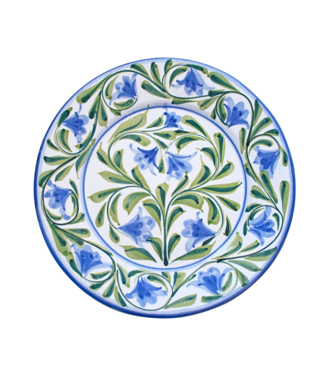 Dinner Plate - Lily Flower Blue & Green