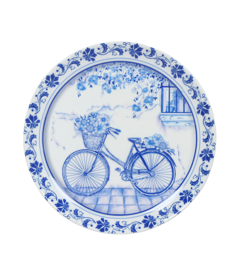 Blue Bike On White, Scalloped